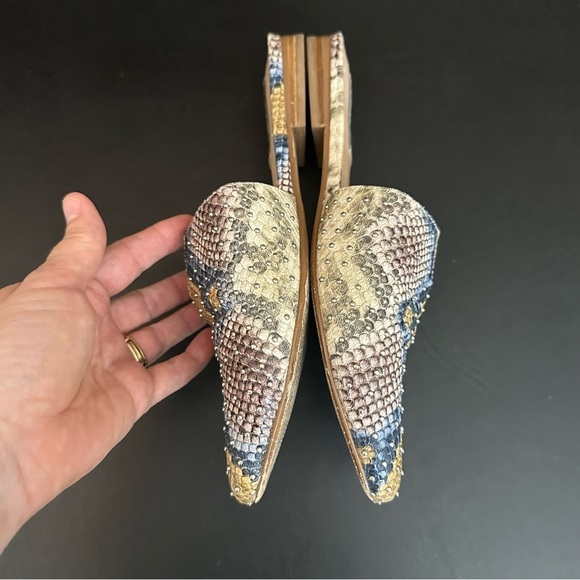 Steve Madden Size 8.5 Trace -B Leather Pointed Toe Mules Snake Animal Print - Picture 7 of 10